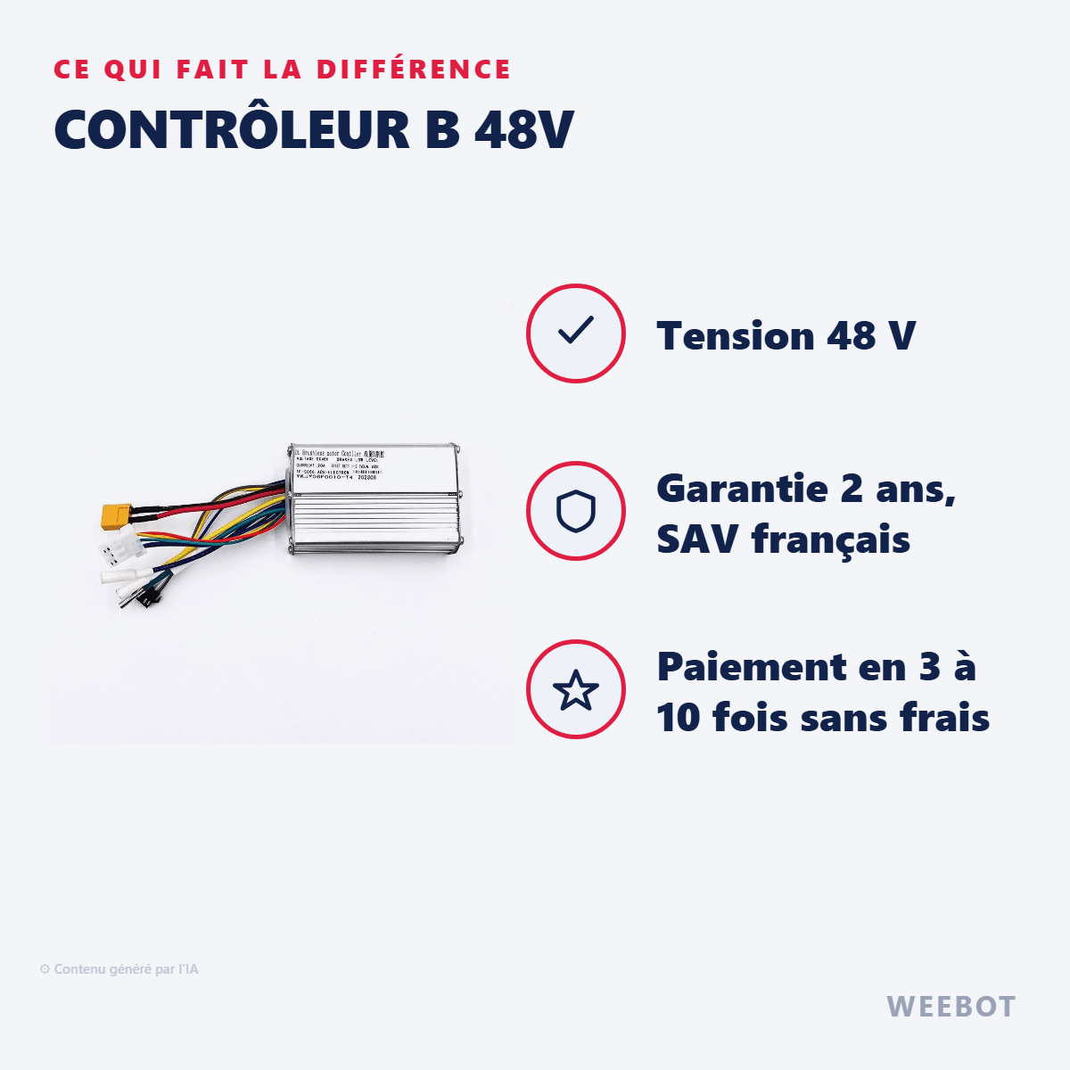 Contrôleur B 48V pour Trottinette Électrique Urbanglide E-Cross - Weebot