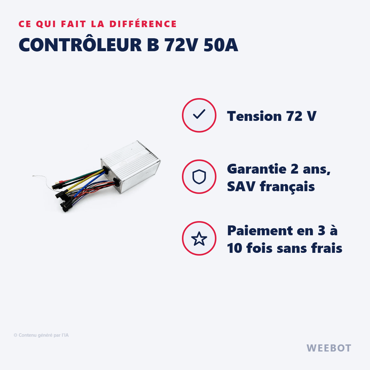 Contrôleur B 72V 50A pour Trottinette Électrique Dualtron Thunder 3 - Weebot