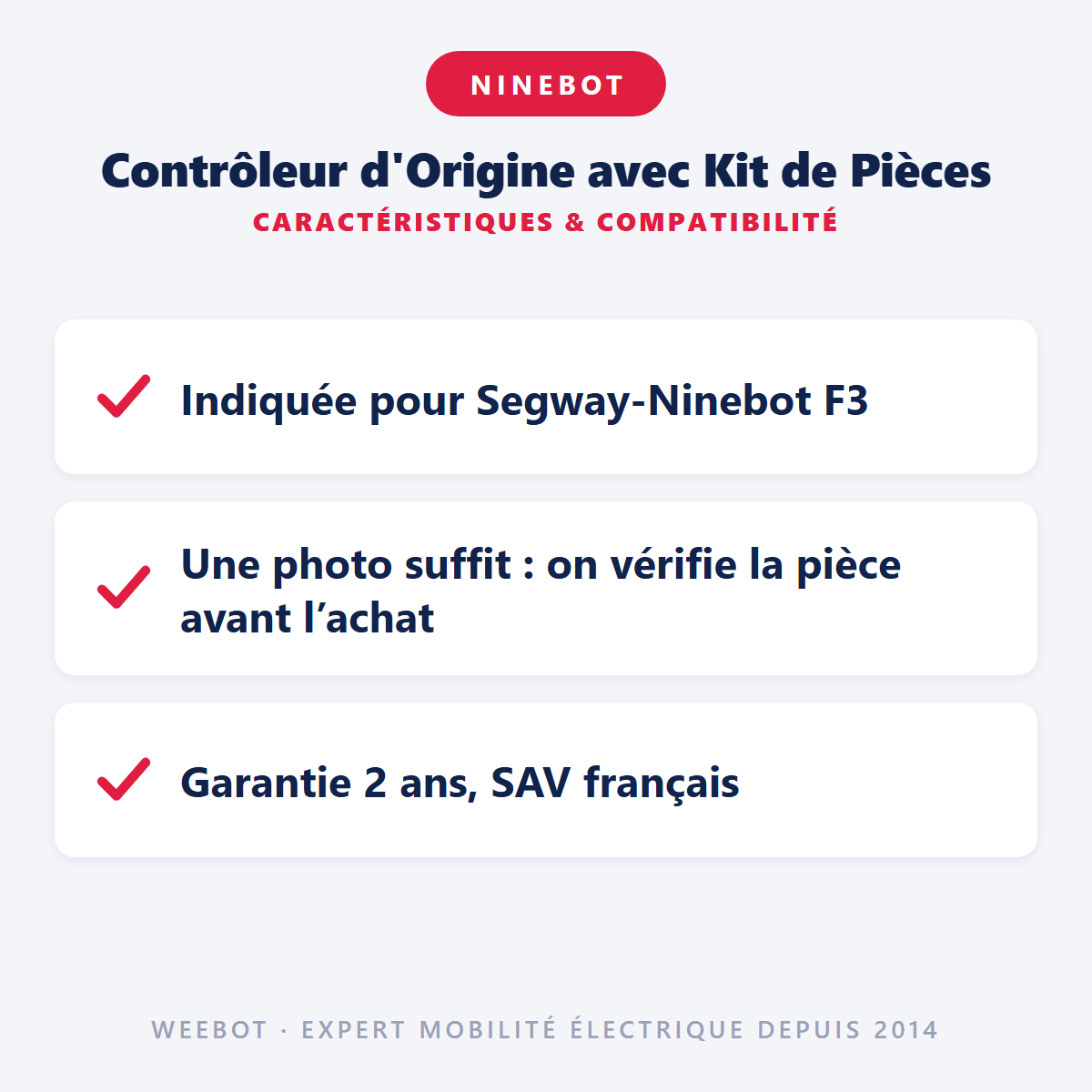 Contrôleur d'Origine avec Kit de Pièces : caractéristiques et compatibilité