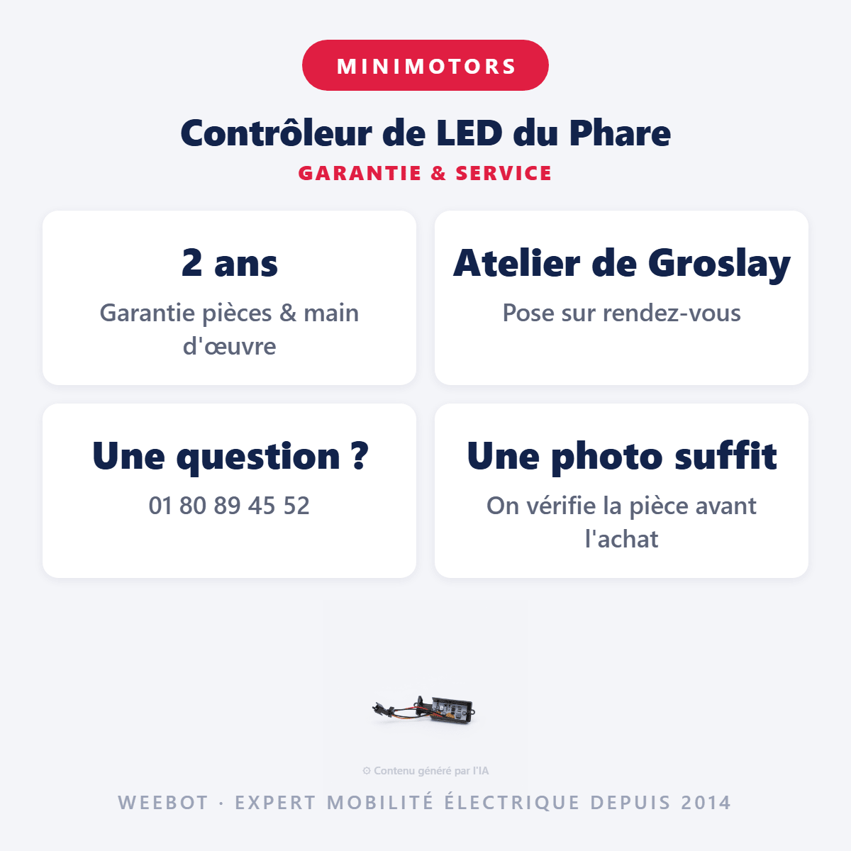 Contrôleur de LED du Phare pour Trottinette Electrique Dualtron Pop - Weebot