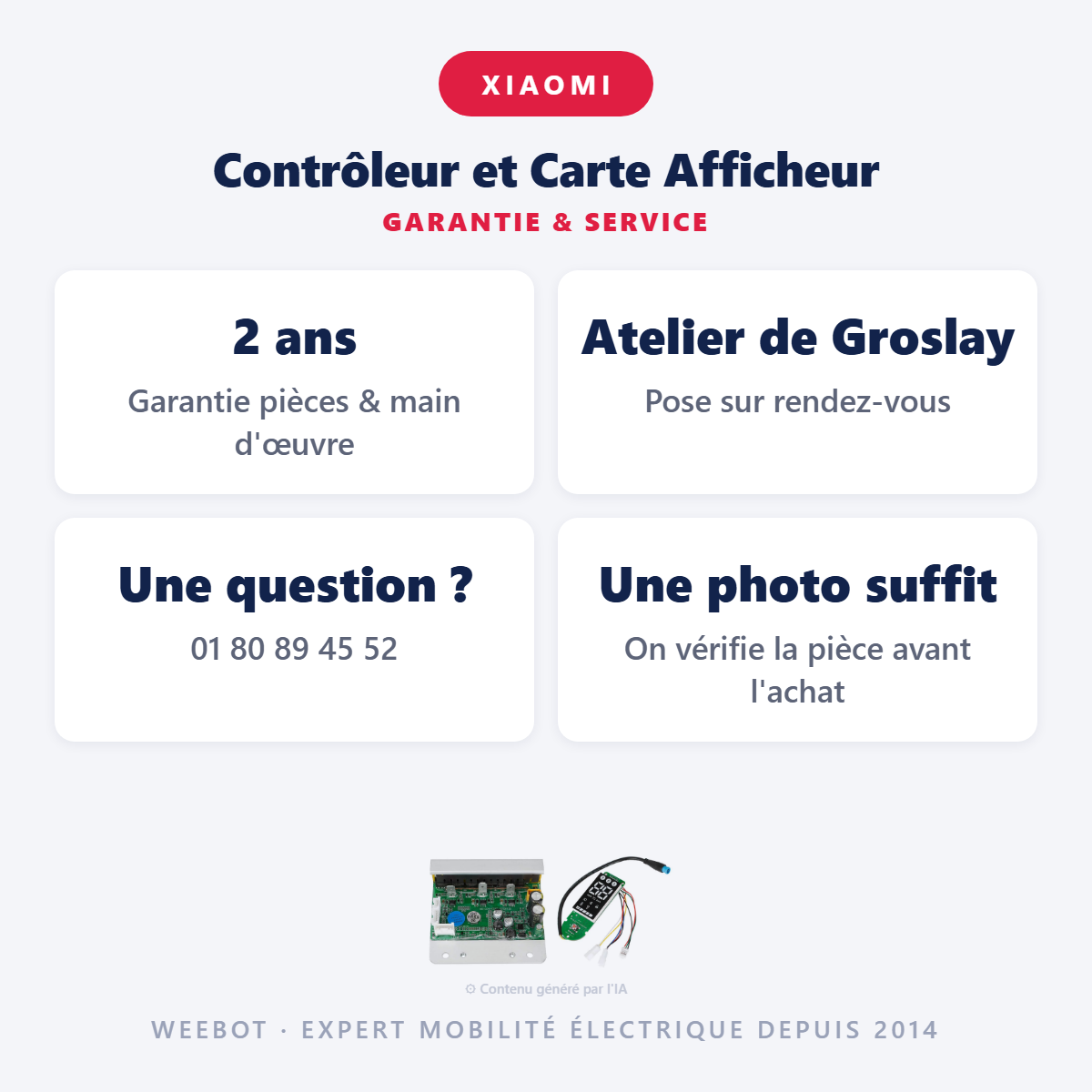 Contrôleur et Carte Afficheur : garantie 2 ans et service après-vente