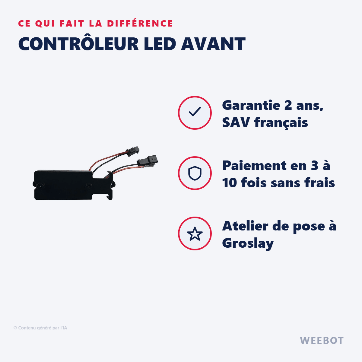 Contrôleur LED Avant pour Trottinette Électrique Dualtron Pop - Weebot