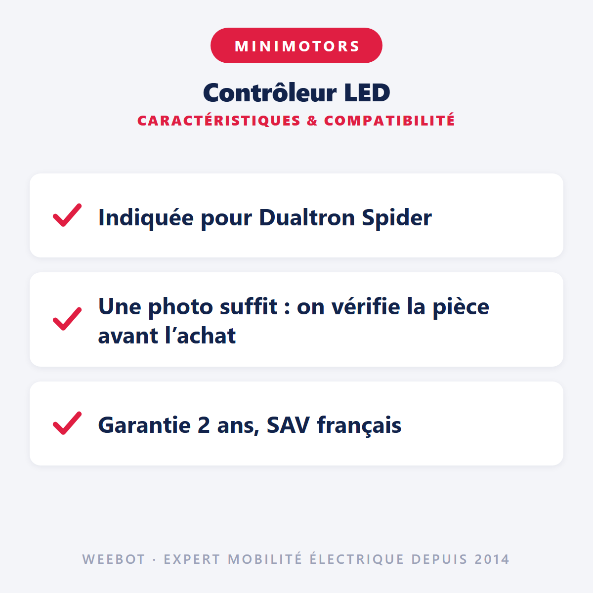 Contrôleur LED pour Trottinette Électrique Dualtron Spider Raptor 2 (Ancienne Version) - Weebot