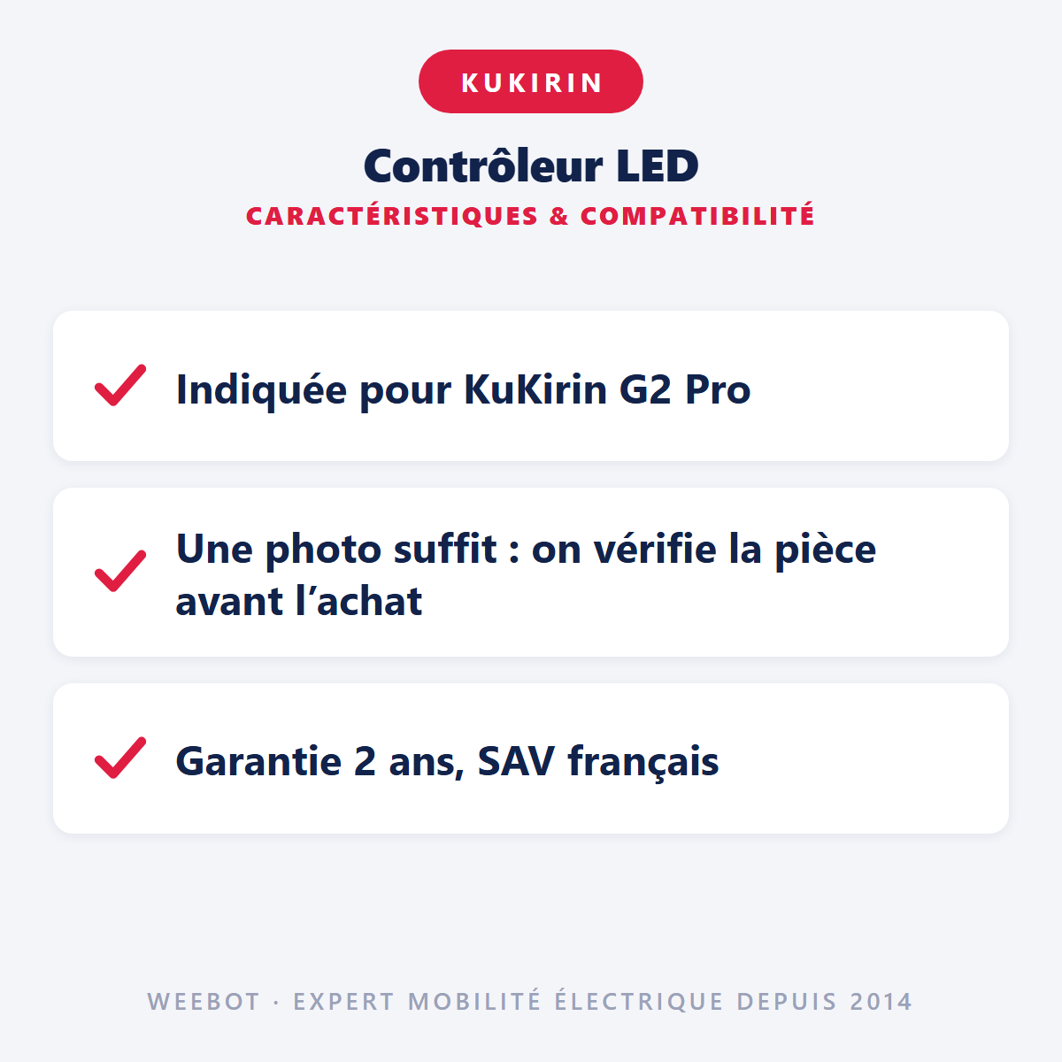 Contrôleur LED pour Trottinette Électrique Kukirin G2 Pro - Weebot