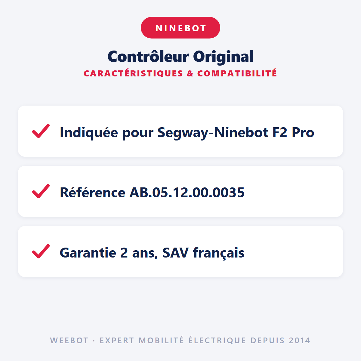 Contrôleur Original pour Trottinette Électrique Ninebot Segway F2 Pro - Weebot