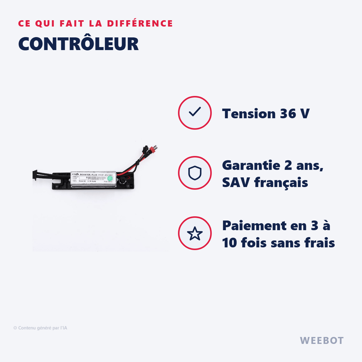 Contrôleur pour Trottinette Électrique Etwow 33/36V Connecteur Étanche - Weebot