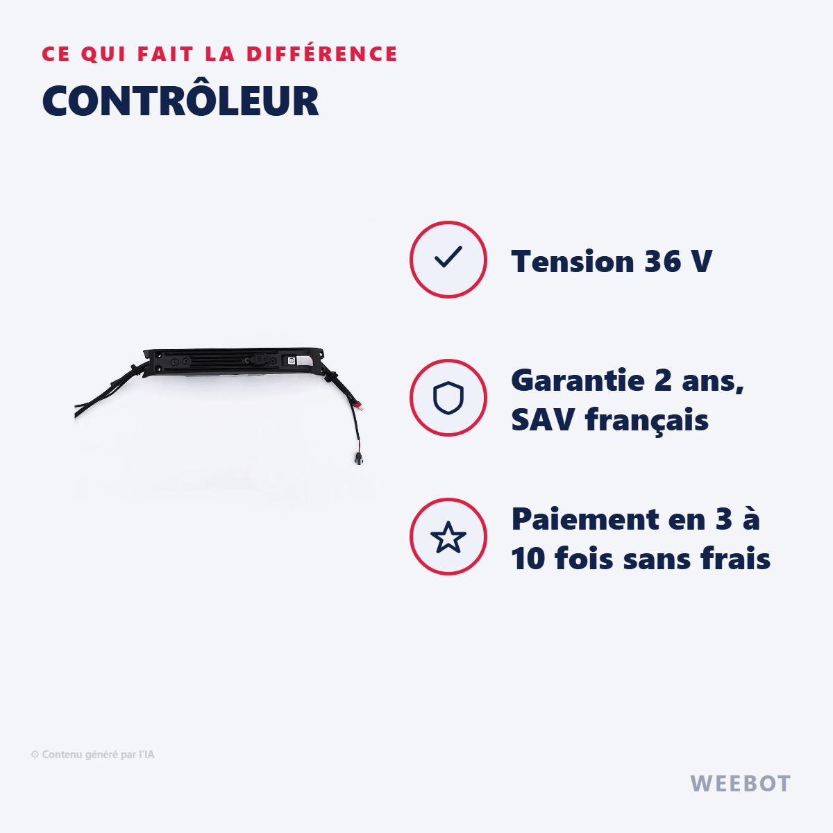 Contrôleur pour Trottinette Électrique Etwow 36V Booster avec Radiateur EKFV Bridé 20 km/h - Weebot