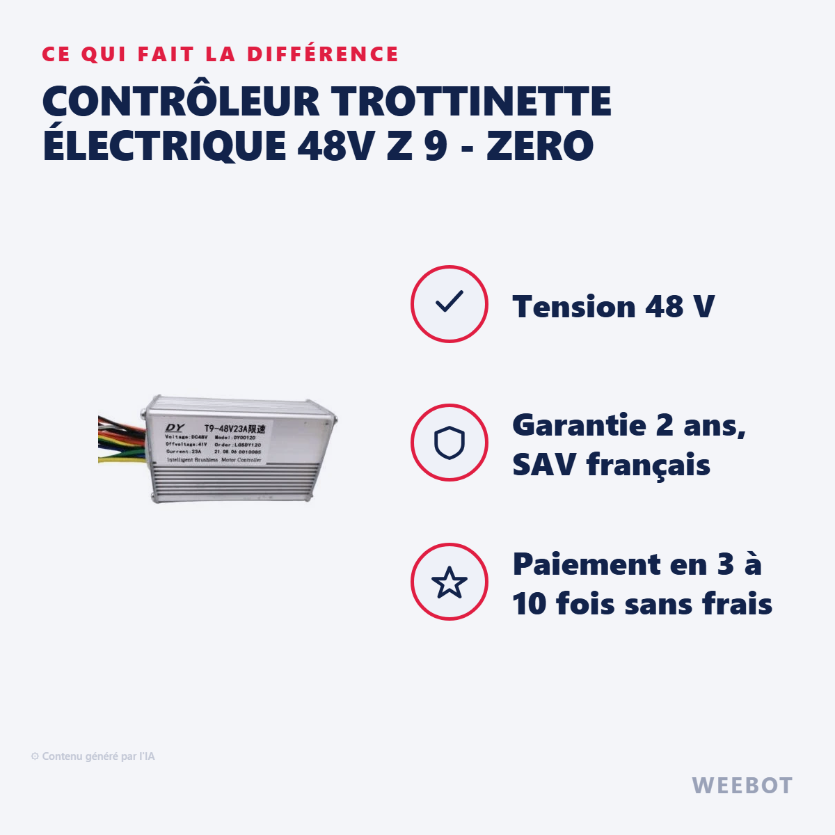 Contrôleur Trottinette Électrique 48V Z 9 - Zero : les points forts