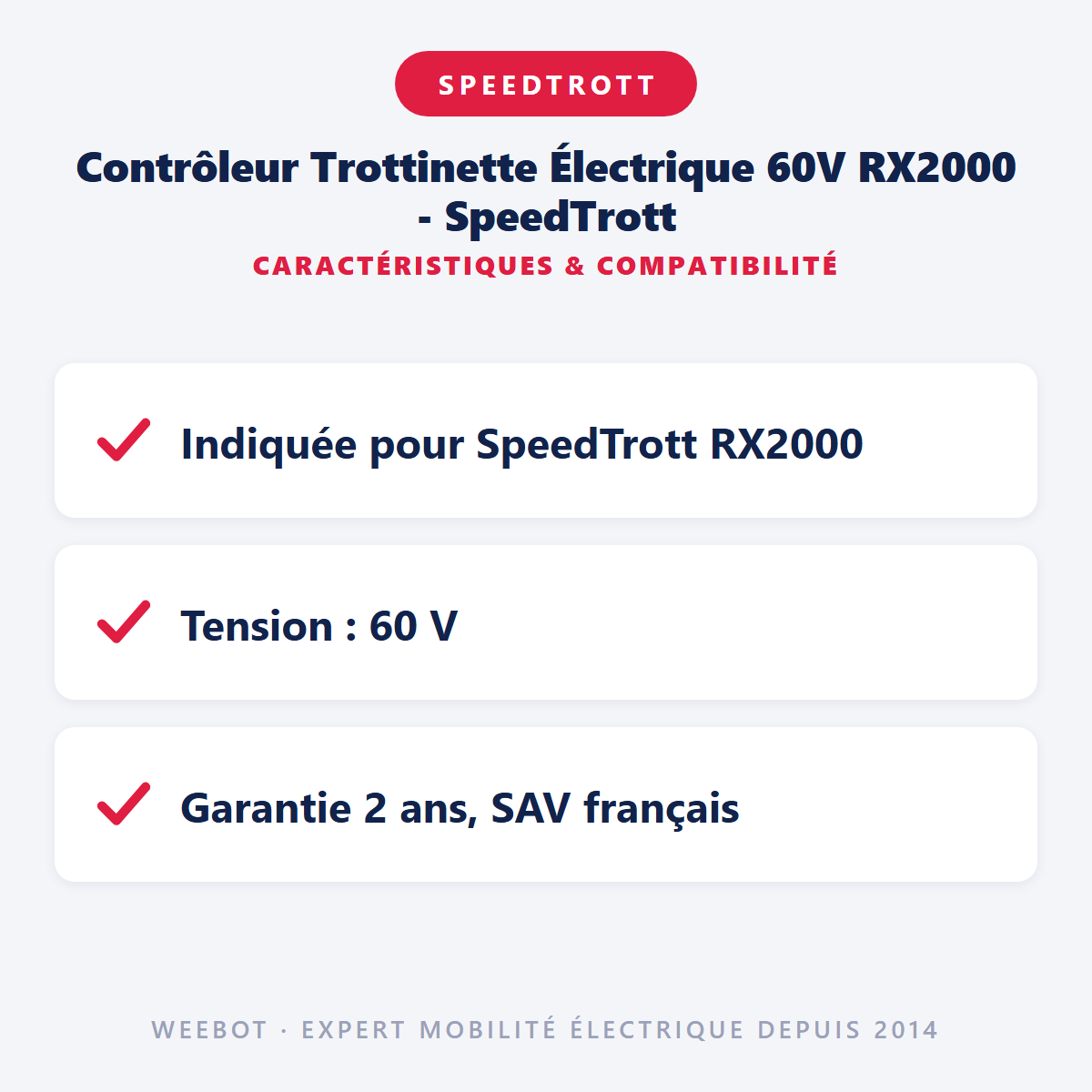 Contrôleur Trottinette Électrique 60V RX2000 - SpeedTrott : caractéristiques et compatibilité