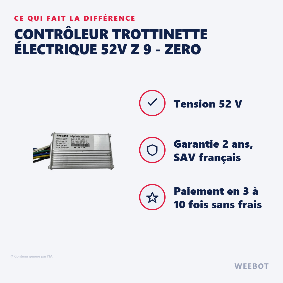 Contrôleur Trottinette Électrique 52V Z 9 - Zero : les points forts