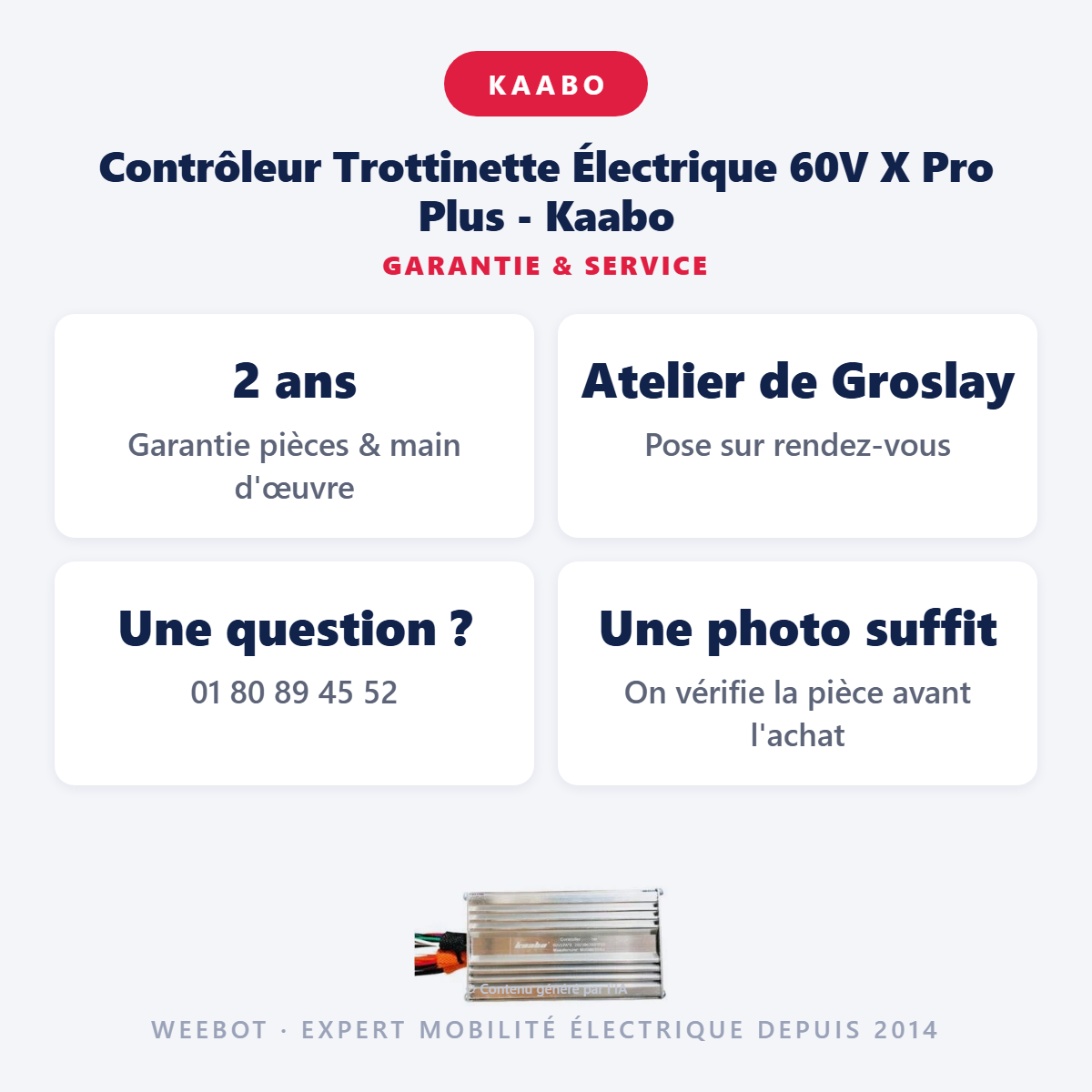 Contrôleur Trottinette Électrique 60V X Pro Plus - Kaabo : garantie 2 ans et service après-vente