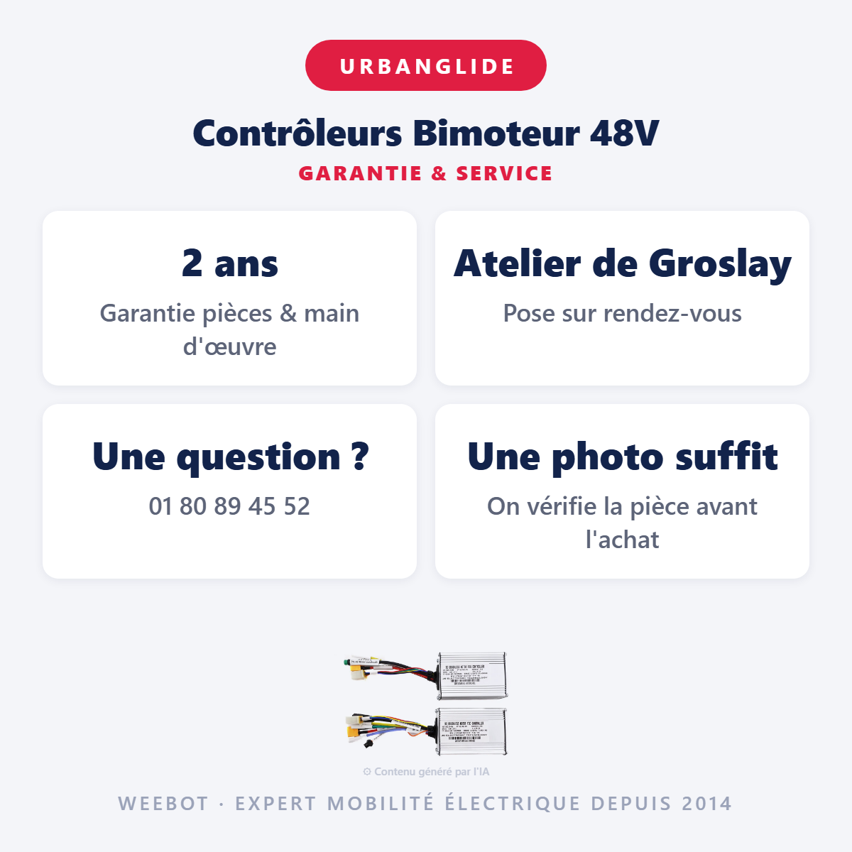 Contrôleurs Bimoteur 48V : garantie 2 ans et service après-vente