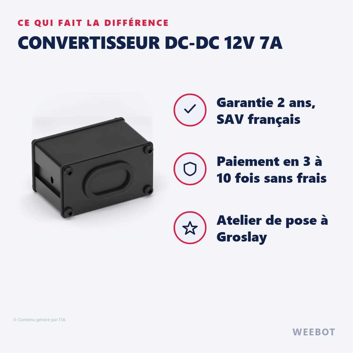Convertisseur DC-DC 12V 7A : les points forts