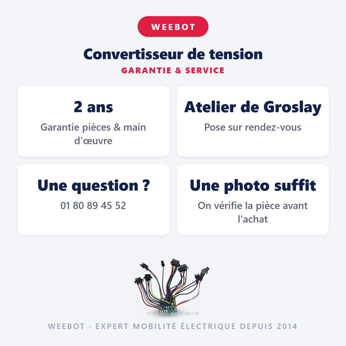 Convertisseur de tension : garantie 2 ans et service après-vente