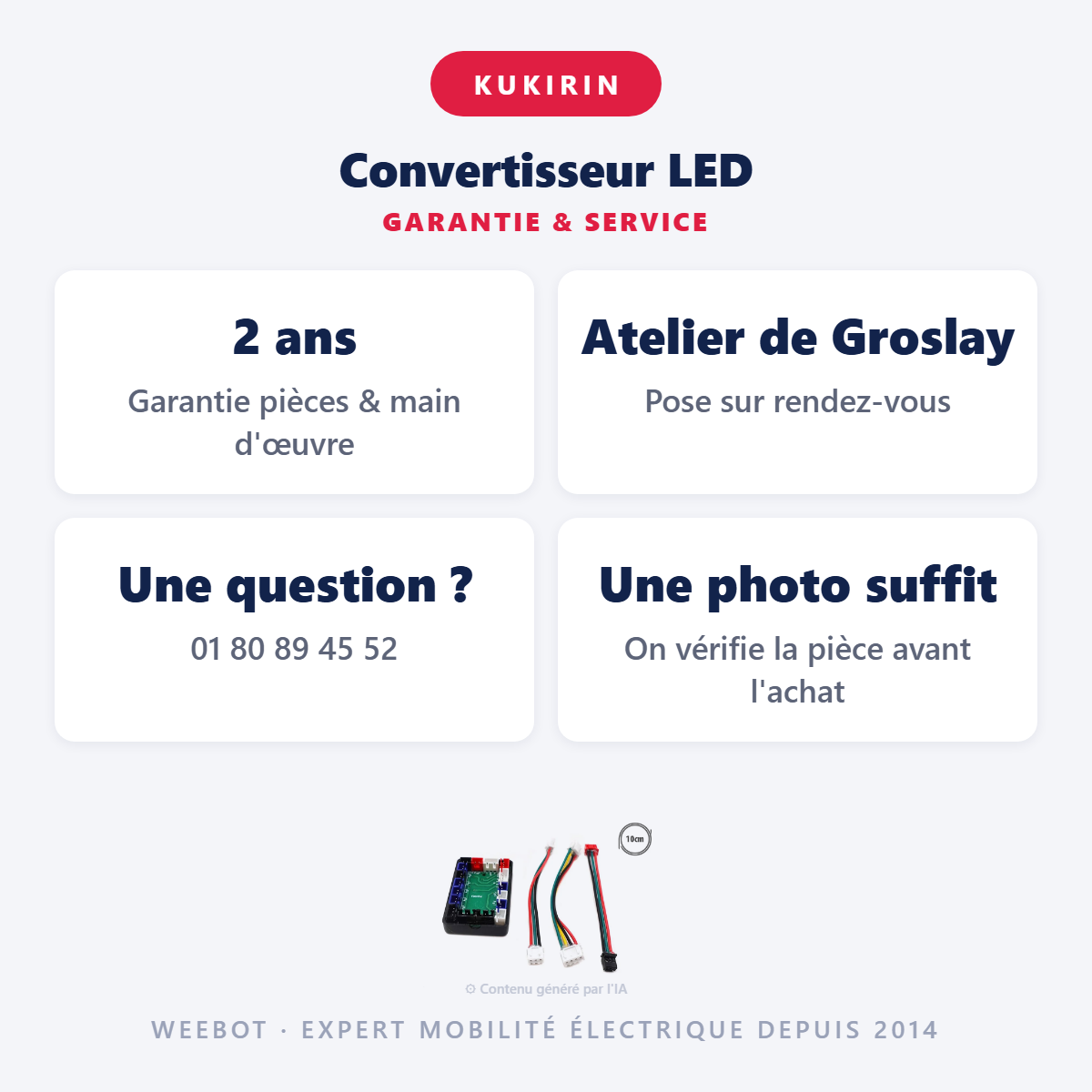 Convertisseur LED : garantie 2 ans et service après-vente