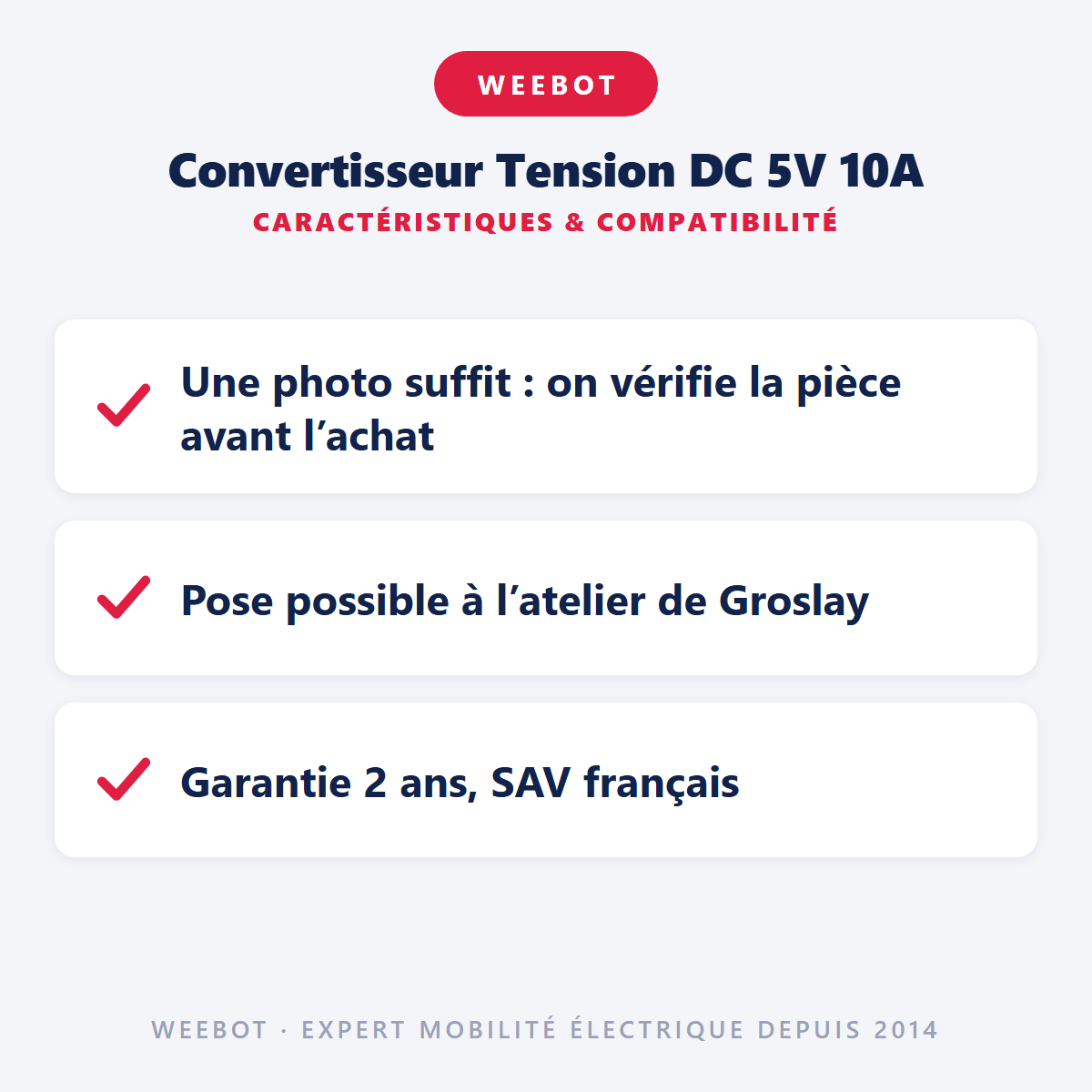 Convertisseur Tension DC 5V 10A pour Trottinette Électrique - Weebot