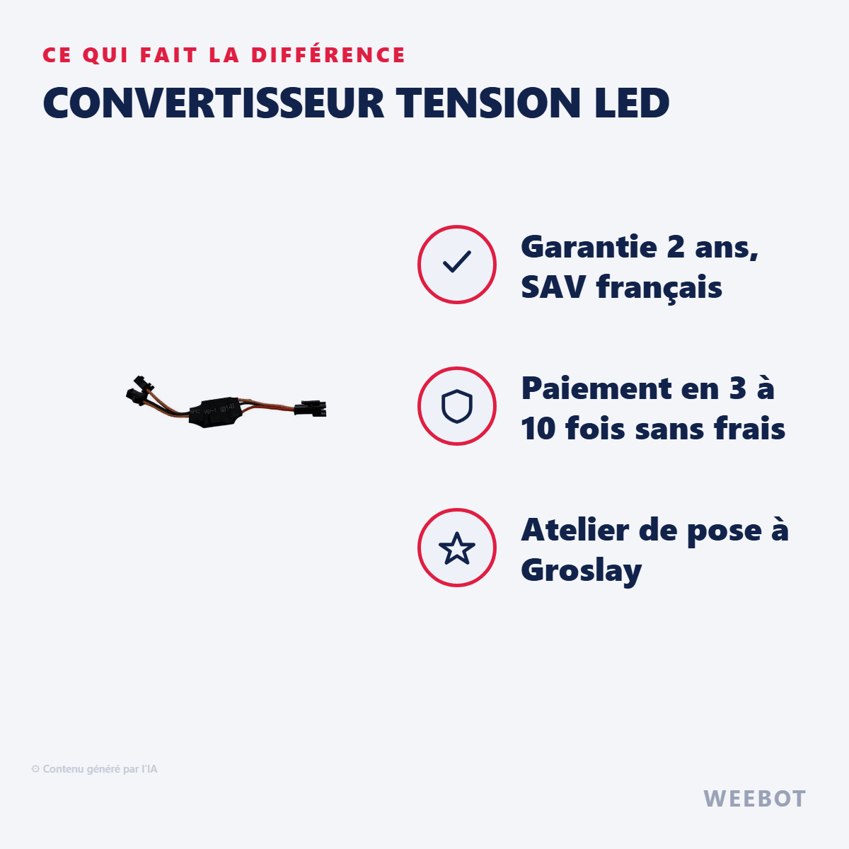 Convertisseur Tension LED pour Trottinette Électrique Dualtron Thunder 3 - Weebot