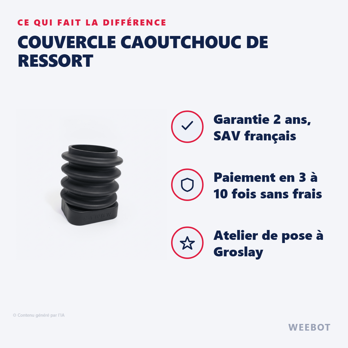 Couvercle Caoutchouc De Ressort pour Trottinette Electrique E-Twow - Weebot