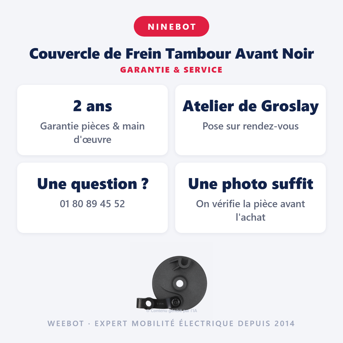 Couvercle de Frein Tambour Avant Noir : garantie 2 ans et service après-vente