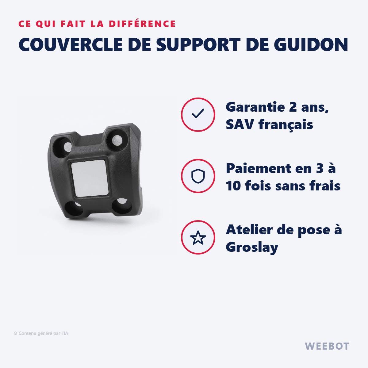 Couvercle de Support de Guidon pour Trottinette Électrique Dualtron Togo - Weebot