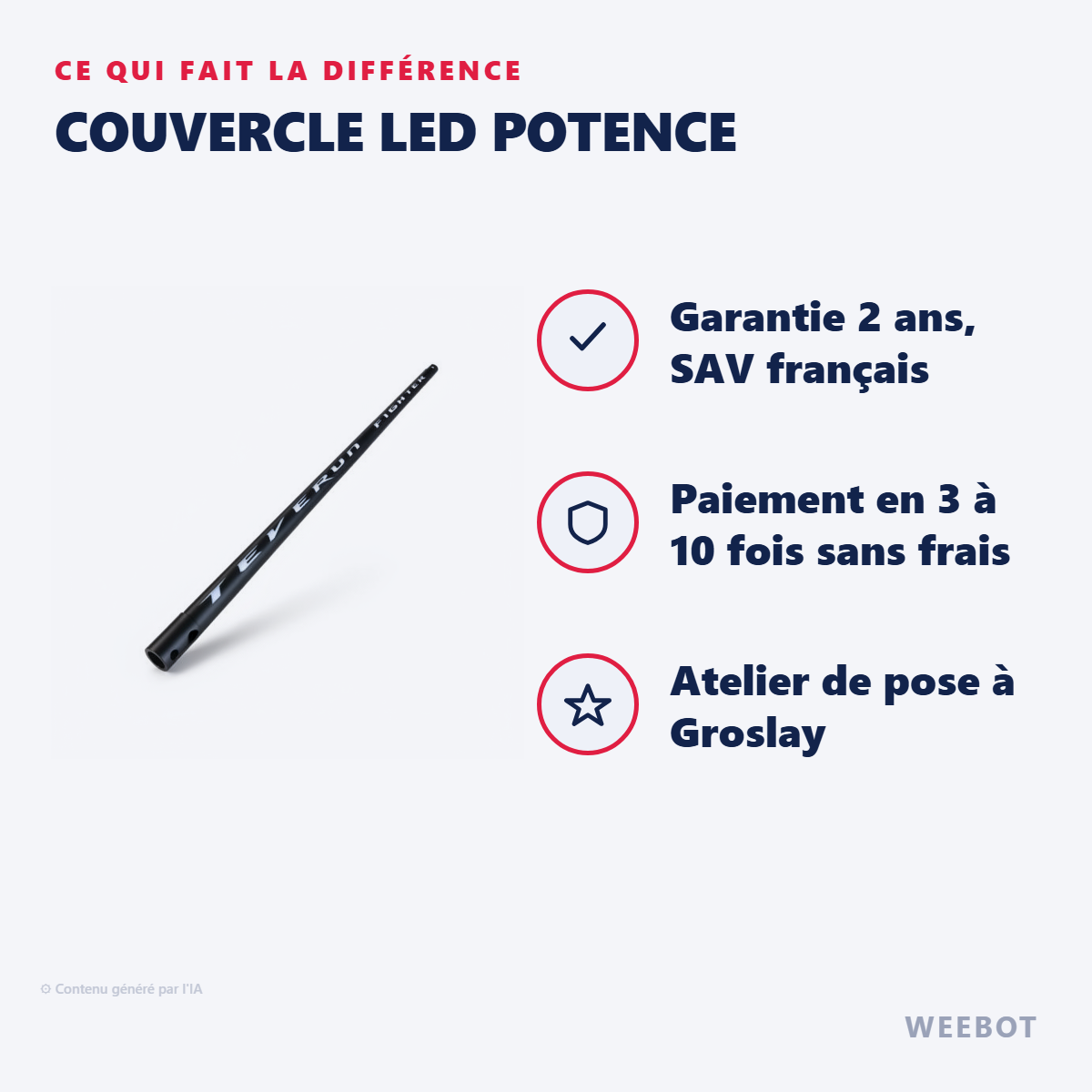 Couvercle LED Potence : les points forts