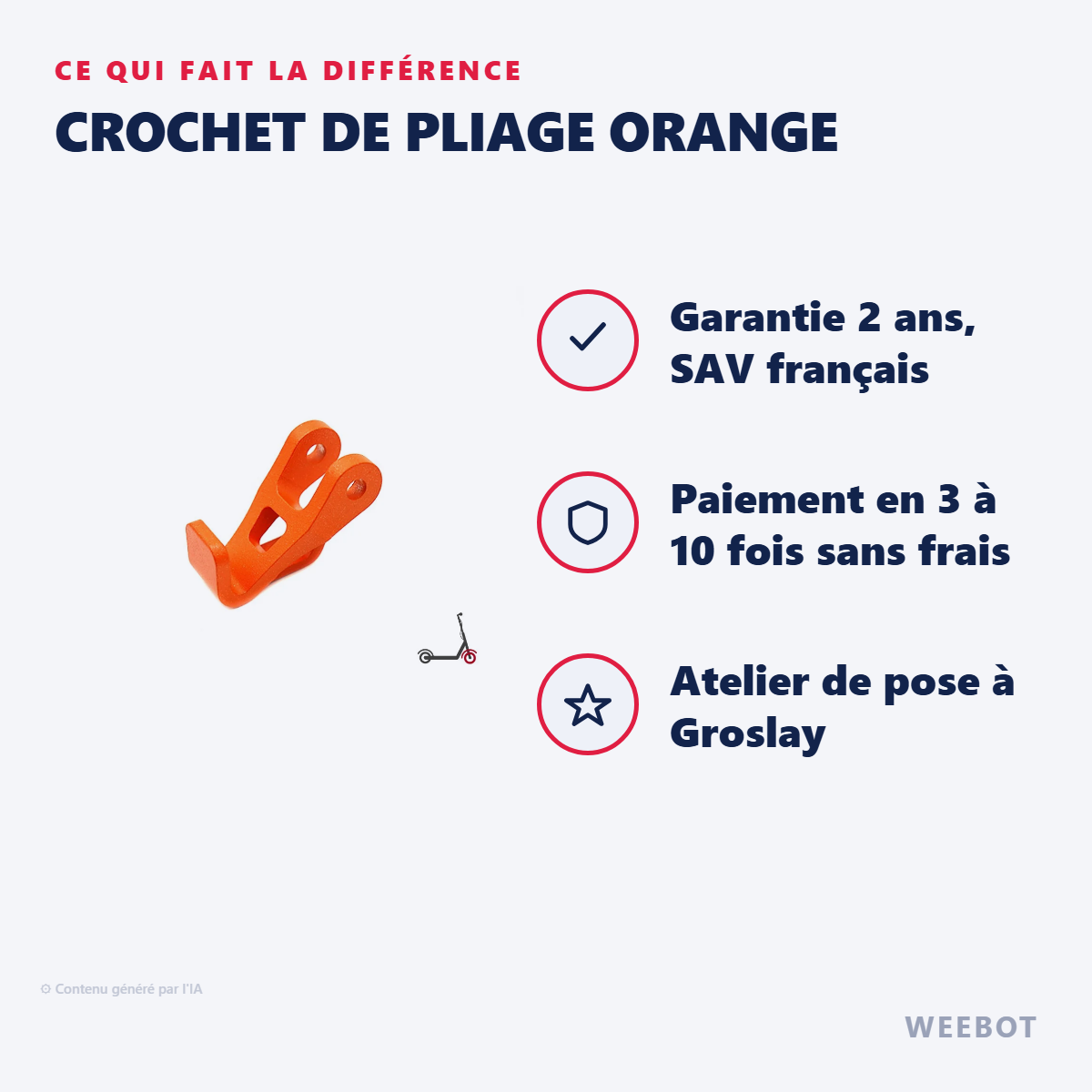 Crochet de Pliage Orange : les points forts