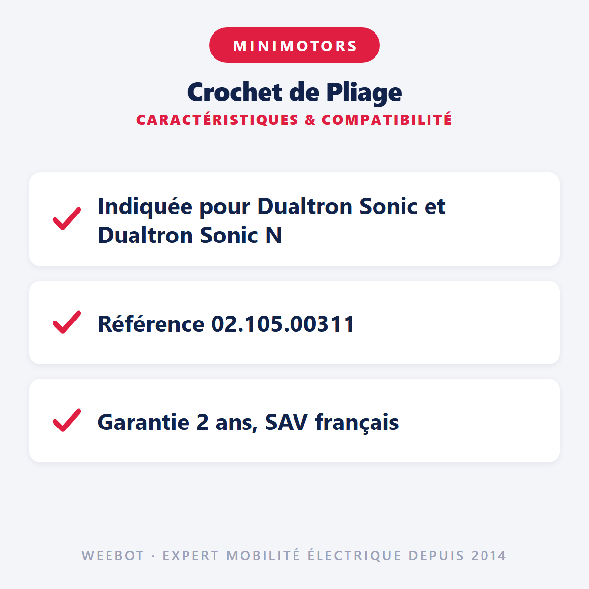 Crochet de Pliage : caractéristiques et compatibilité