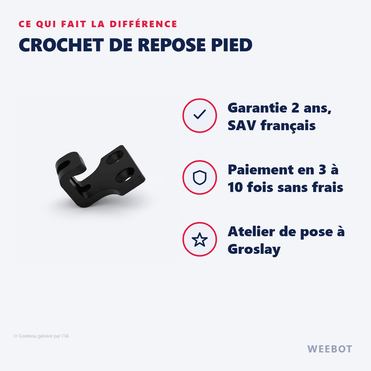 Crochet de Repose Pied pour Trottinette Électrique Teverun Fighter - Weebot