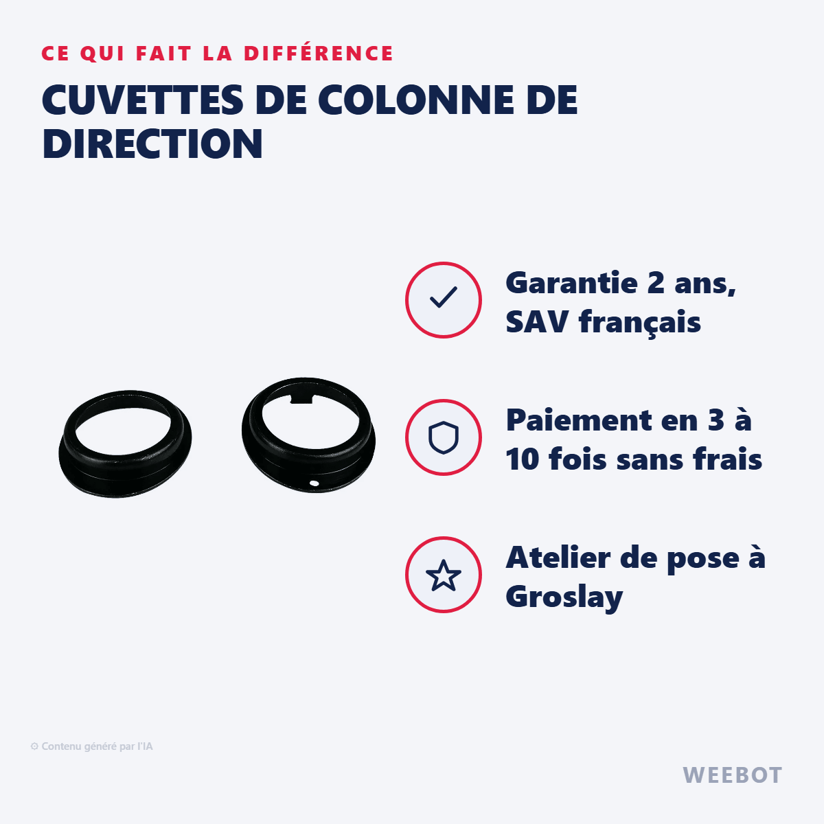Cuvettes De Colonne De Direction Pour Trottinette Électrique Xiaomi X2 - Weebot