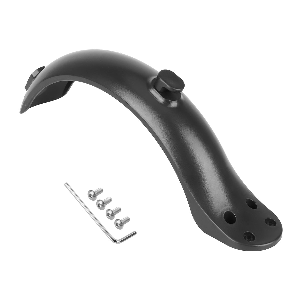 Garde-boue arrière noir pour trottinette électrique avec 4 trous de fixation et kit de visserie