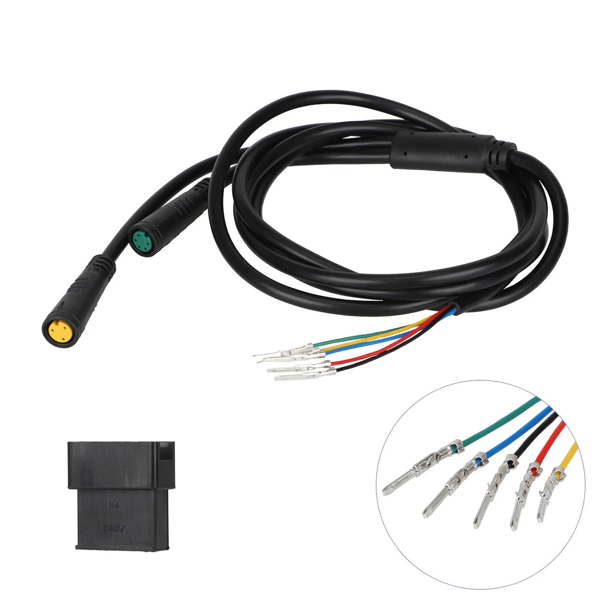 Câble connecteur adaptateur noir avec prises 3 et 5 broches et connecteurs de fils