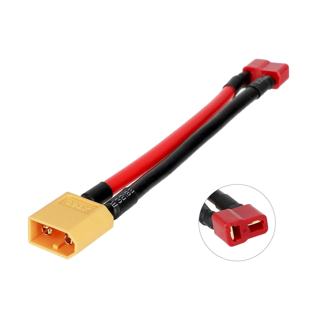 Câble adaptateur avec connecteur XT60 mâle jaune et connecteur Dean T femelle rouge