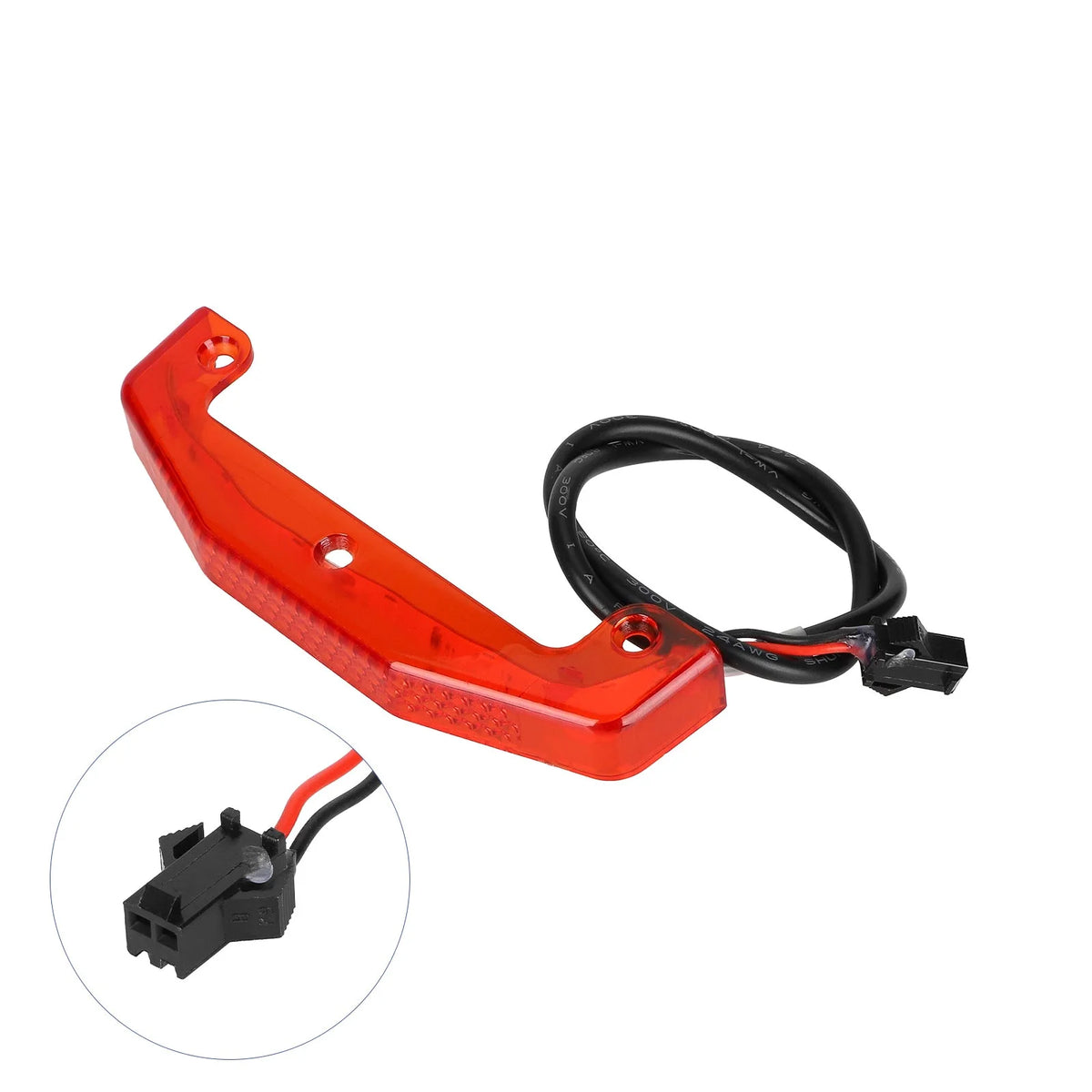 Feu arrière LED rouge pour trottinette électrique avec câble et connecteur 2 broches