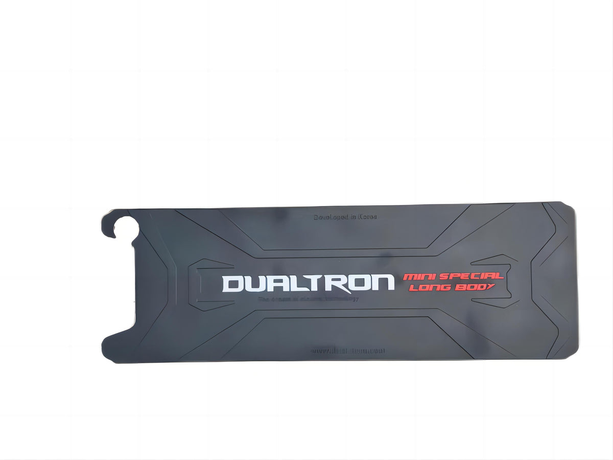 Grip en caoutchouc noir avec inscriptions Dualtron Mini Special Long Body vu de dessus