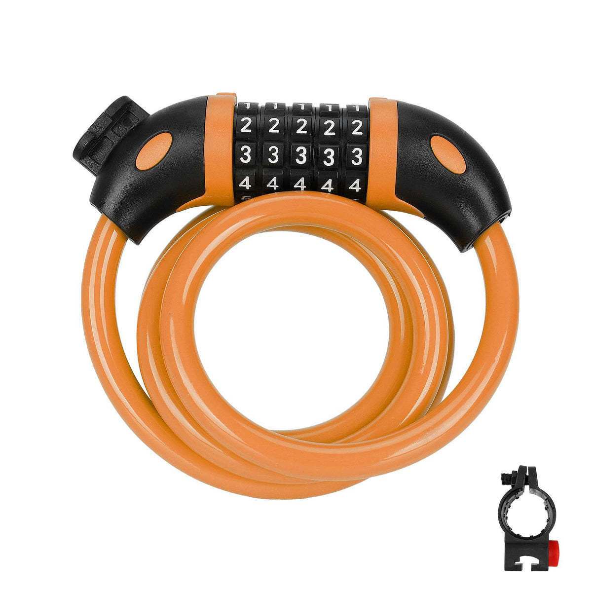 Antivol Câble à Code 5 Chiffres Orange