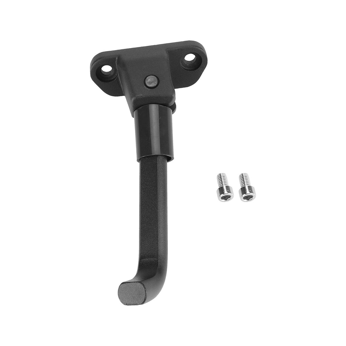 Béquille noire pour trottinette électrique avec deux vis de fixation