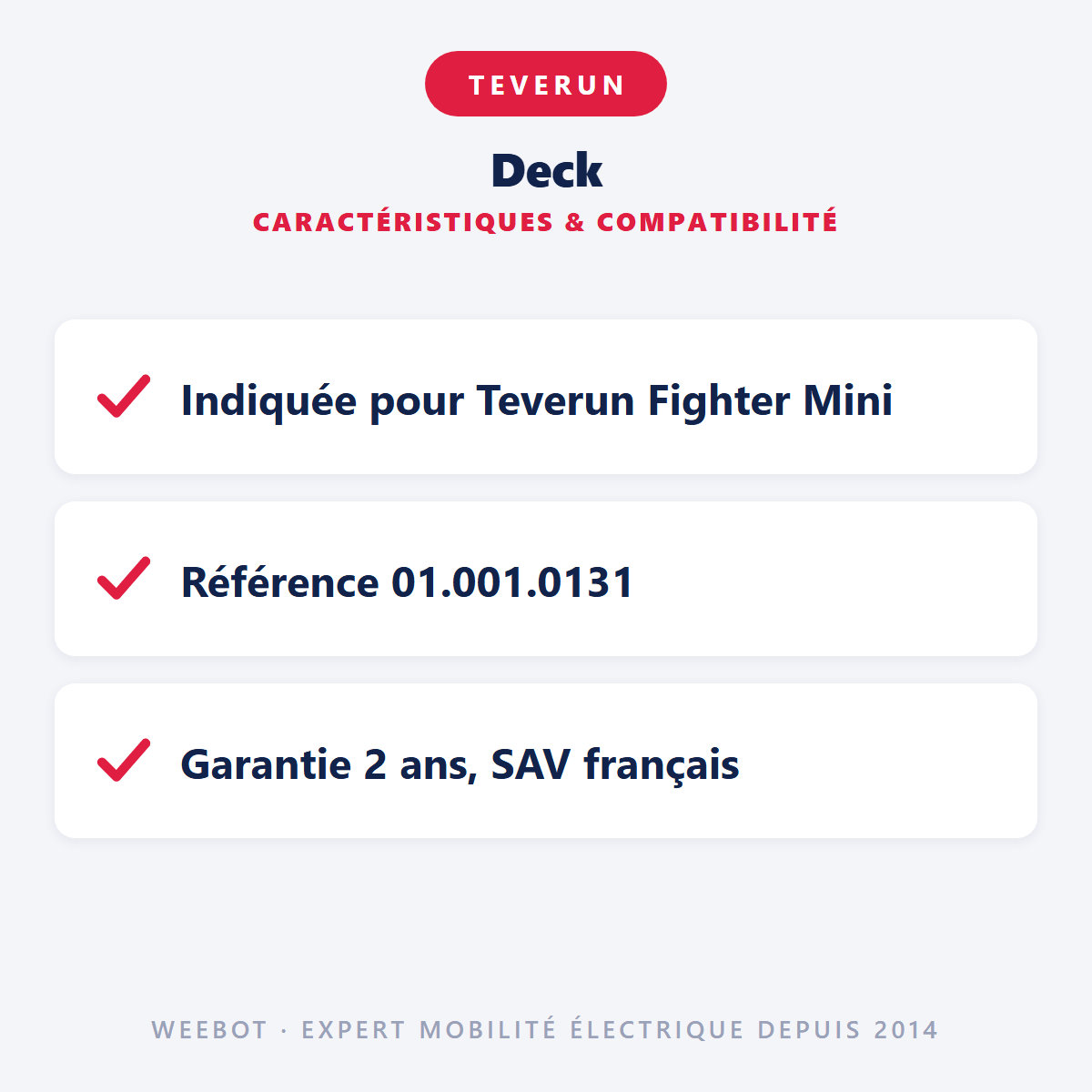 Deck pour Trottinette Electrique Fighter Mini - Teverun - Weebot