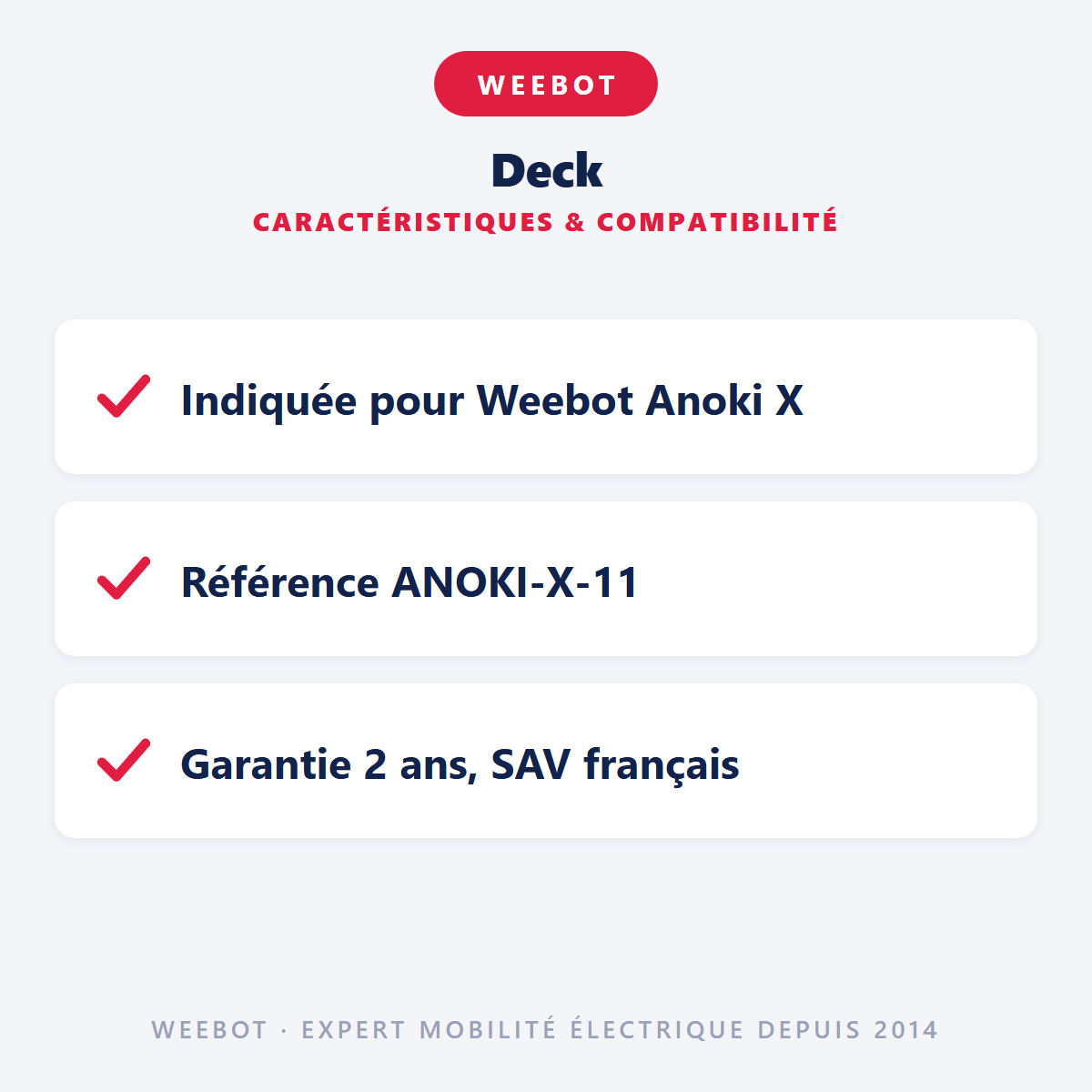 Deck pour Trottinette Electrique Weebot Anoki X - Weebot