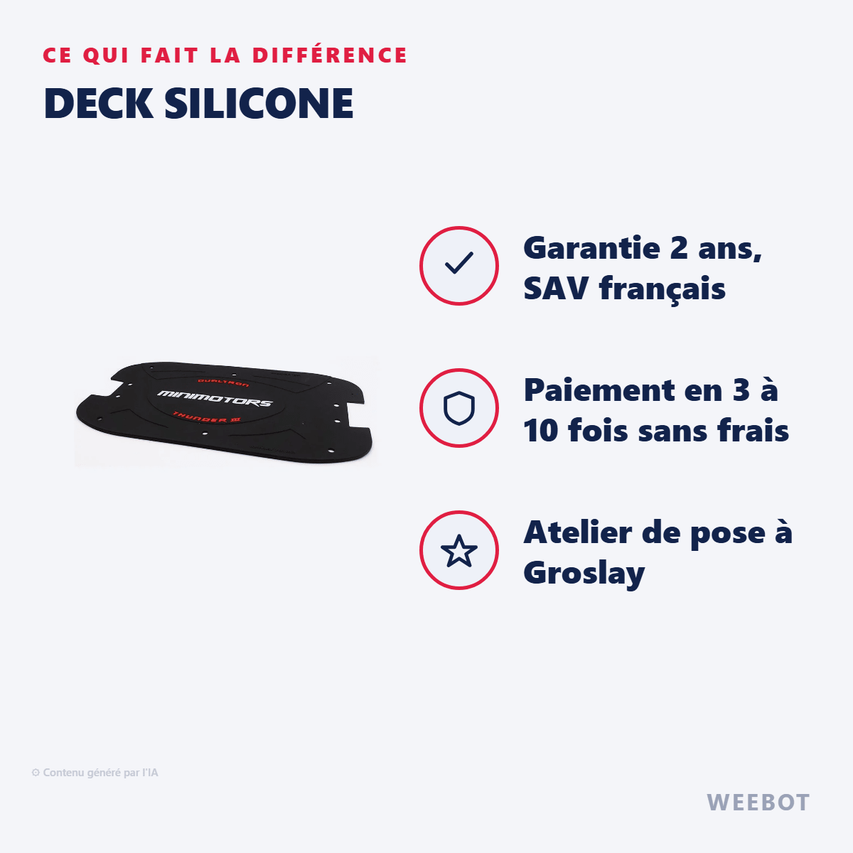 Deck silicone pour Trottinette Électrique Dualtron Thunder 3 - Weebot