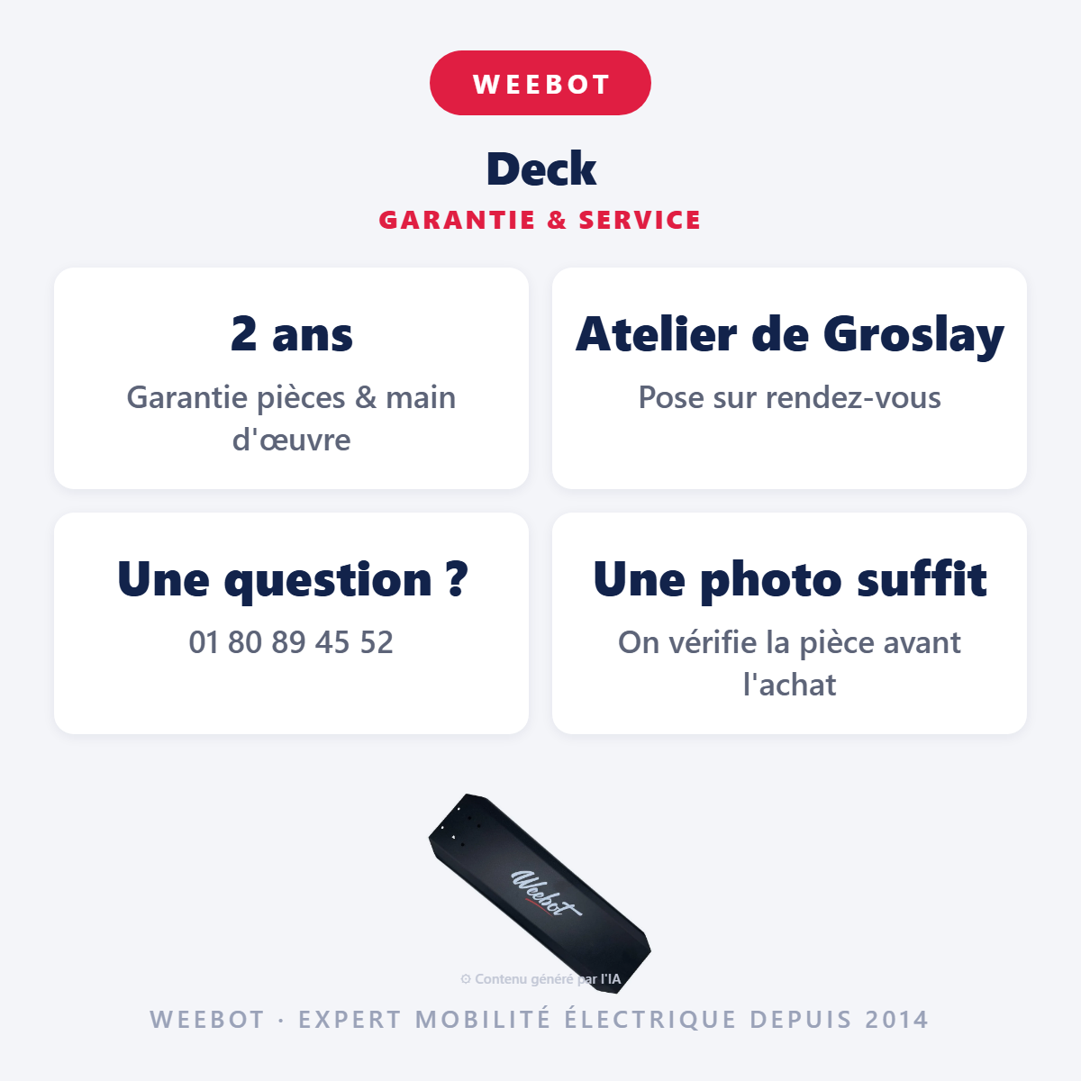 Deck : garantie 2 ans et service après-vente