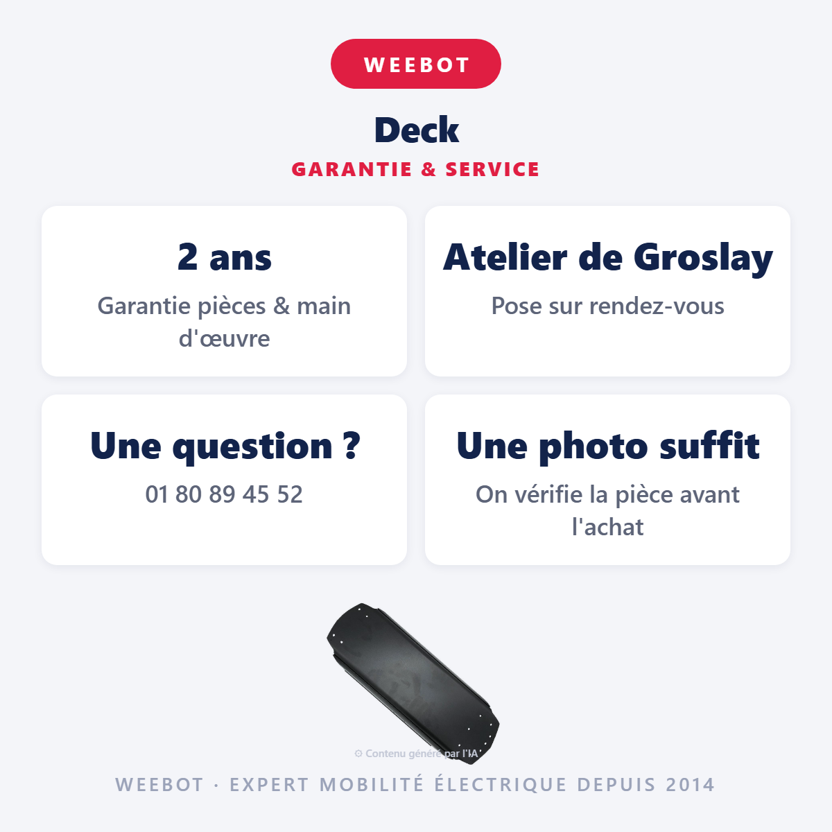 Deck : garantie 2 ans et service après-vente
