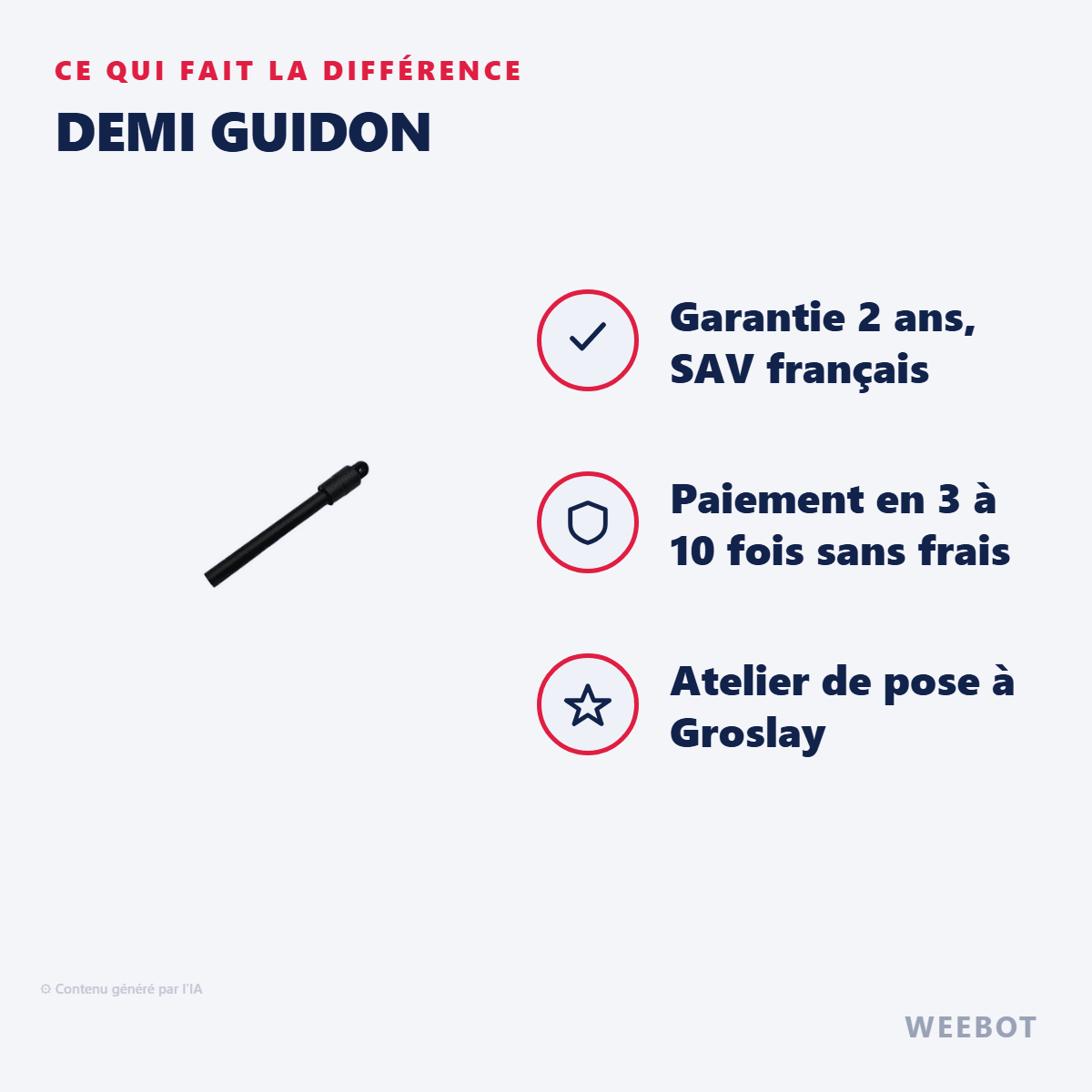 Demi Guidon pour Trottinette Electrique Dualtron X - Weebot