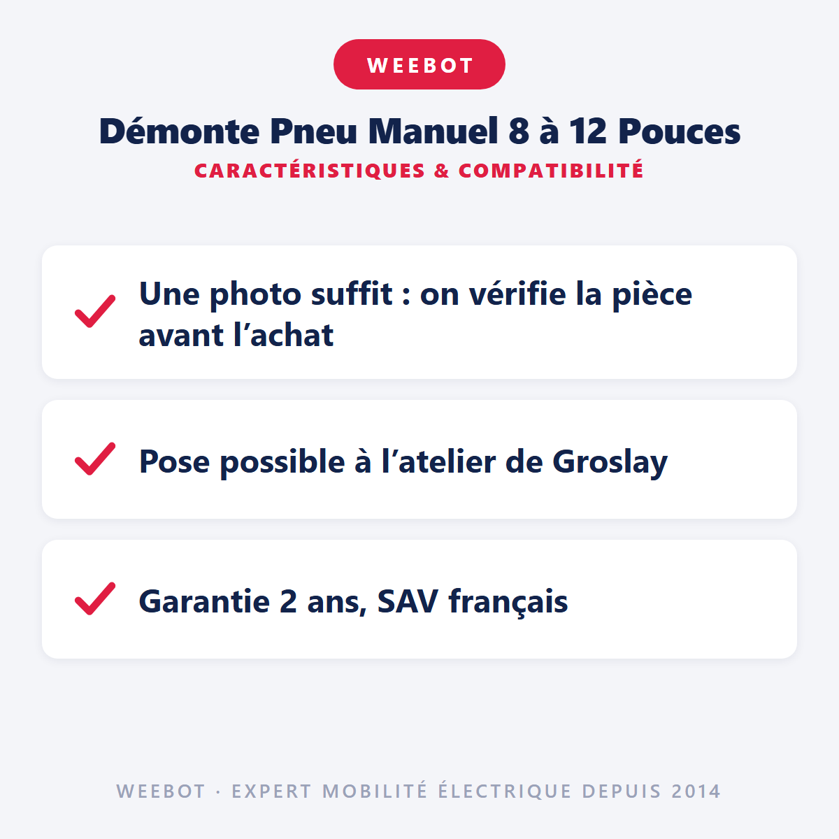 Démonte Pneu Manuel 8 à 12 Pouces : caractéristiques et compatibilité