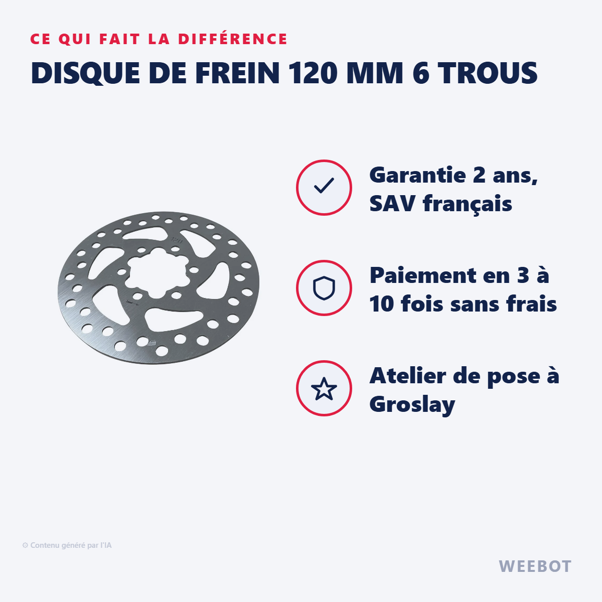 Disque de Frein 120 mm 6 Trous : les points forts