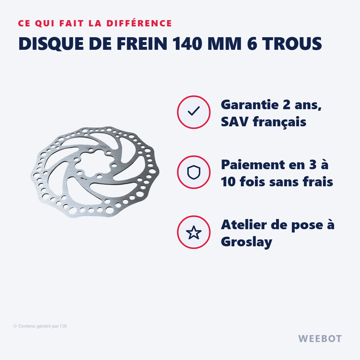 Disque de Frein 140 mm 6 Trous : les points forts