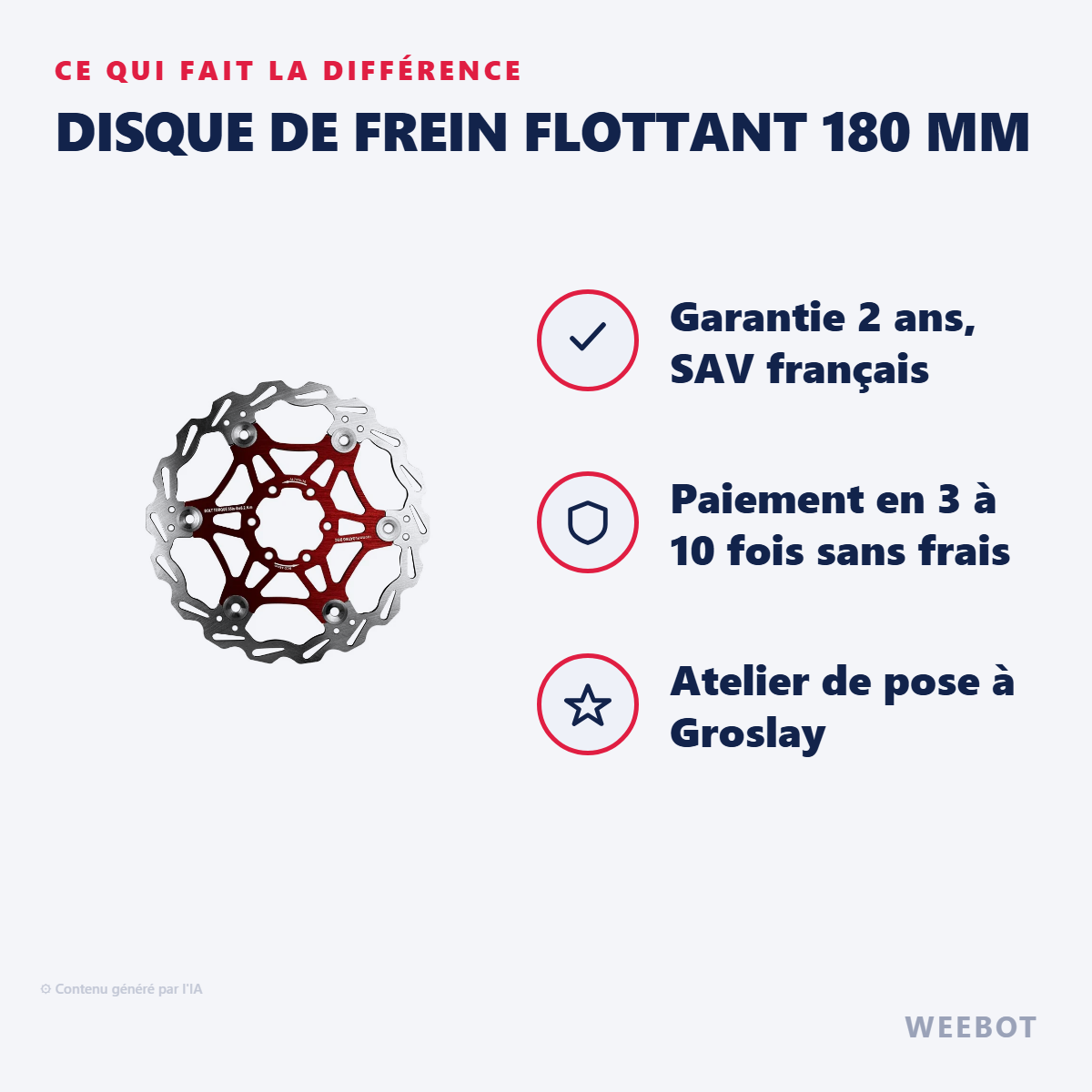 Disque de Frein Flottant 180 mm : les points forts