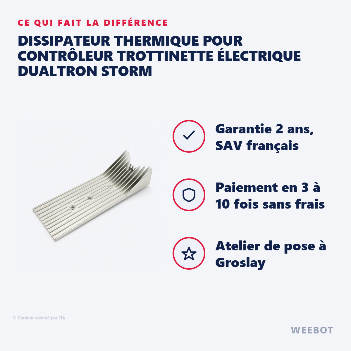 Dissipateur Thermique pour contrôleur Trottinette Électrique Dualtron Storm : les points forts