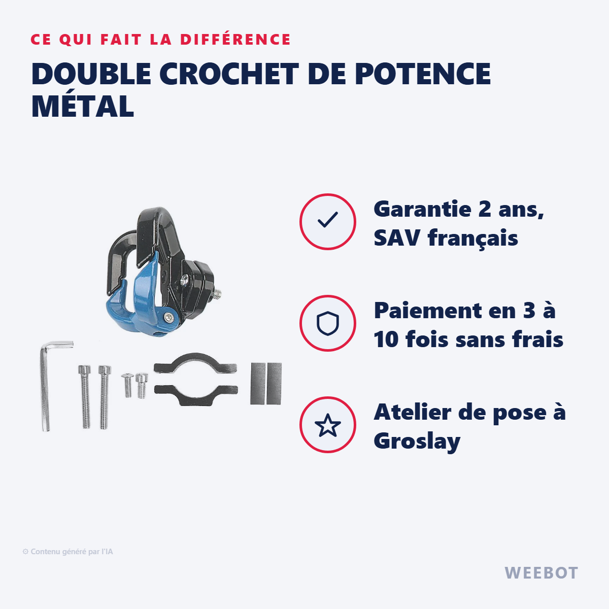 Double Crochet de Potence Métal : les points forts