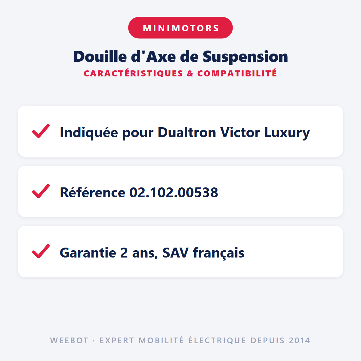 Douille d'Axe de Suspension : caractéristiques et compatibilité