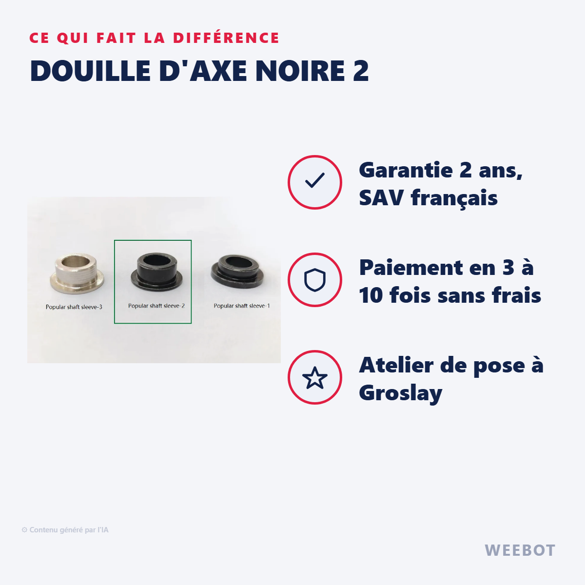 Douille d'Axe Noire 2 : les points forts